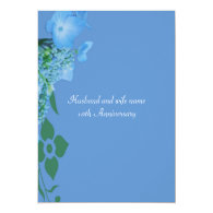 Anniversary blue hydrangea flowers personalized invitation