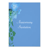 Anniversary blue hydrangea flowers invite