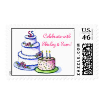 anniversary cake and birthday cake, Celebrate w... postage by lesliezemsky anniversary cake and birthday cake, Celebrate w... postage