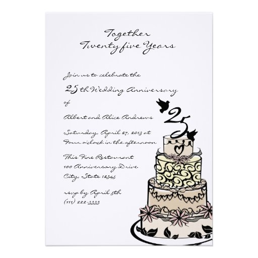 Anniversary Cake Custom Invites
