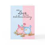 anniversary card - 2nd anniversary love birds