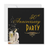 Anniversary, Champagne Bubbles Invitations invitation