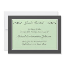 Anniversary Classic Invitation Green Grey