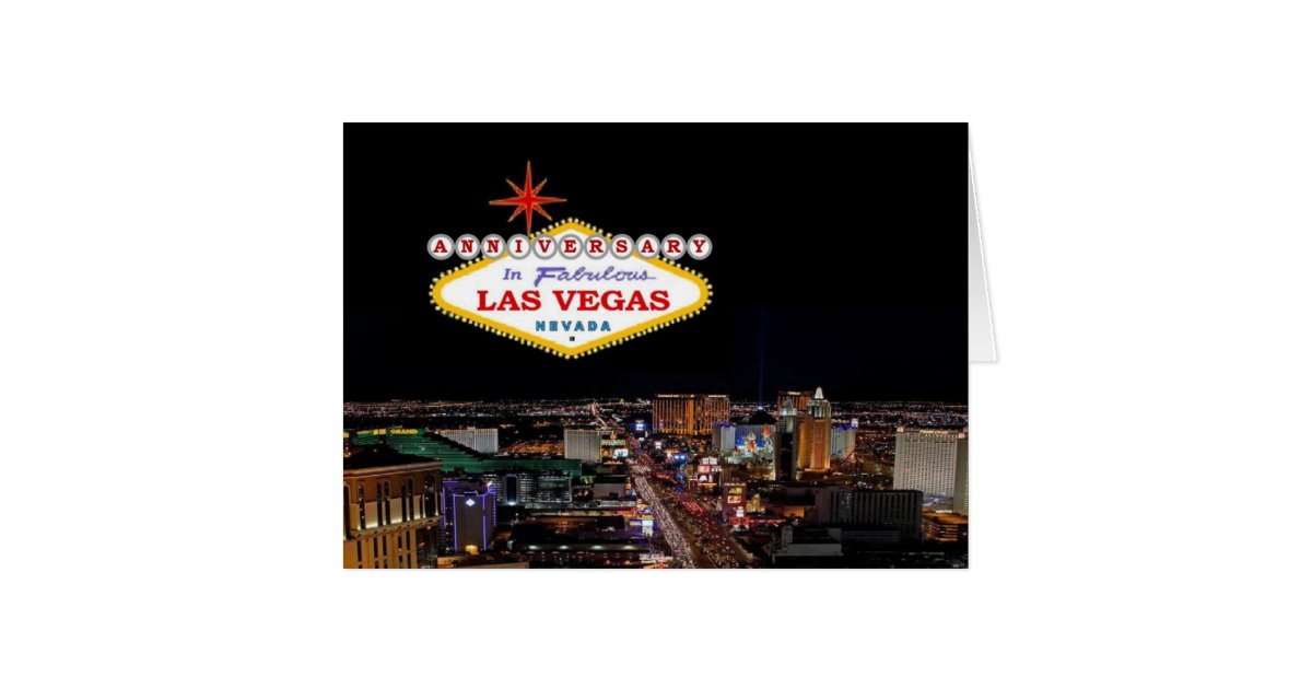 ANNIVERSARY In Fabulous Las Vegas Card Zazzle