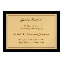 Anniversary Party Classic Invitation 50th Golden