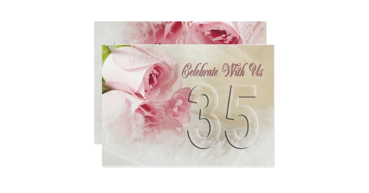 Anniversary party invitation for 35 years | Zazzle