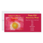 Anniversary Party Invitations Red Pink Poppy Picture Card