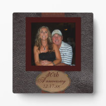 Anniversary photo leather look Plaque