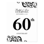 Anniversary table number card party reception B&W Postcards