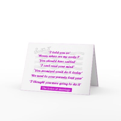 Anniversary - The Lyrics of Marriage Card by upictureit