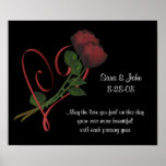 Anniversary Wedding Roses Heart Poster Print