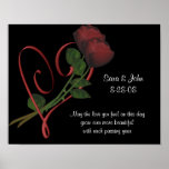 Anniversary Wedding Roses Heart Poster Print