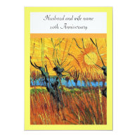 Anniversary. Willows at Sunset by van Gogh. Personalized Announcement