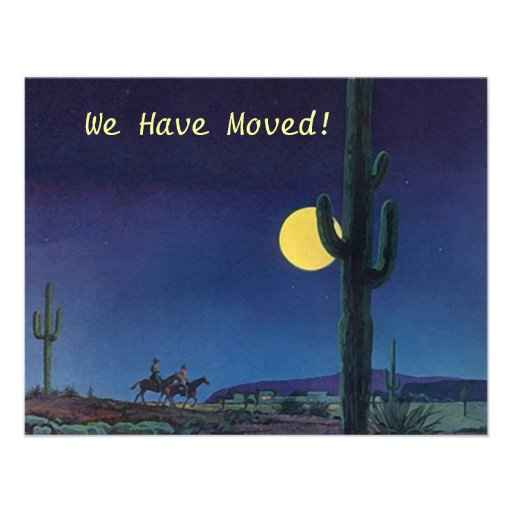 Announce We have moved Saguaro Cactus In Moonlight Invites