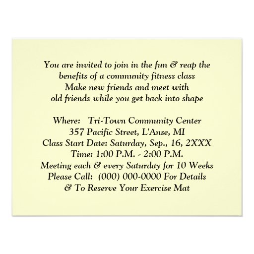 ANNOUNCEMENT ANNOUNCE FITNESS AEROBIC CLASSES