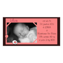 Announcement photo Lilou Photo Greeting Card
