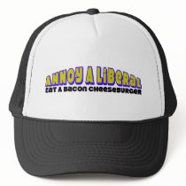 Annoy A Liberal: Eat A Bacon Cheeseburger! Mesh Hats