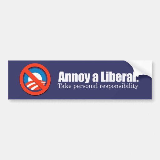 Annoy a Liberal - Take Responsibility Bumpersticke Bumper Stickers