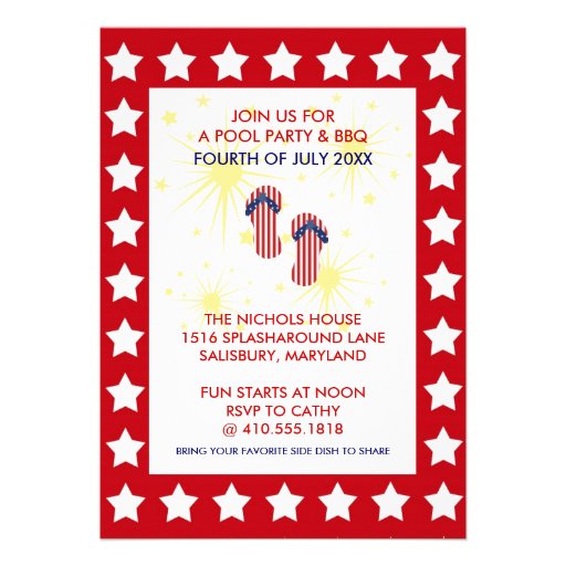 Annual 4th of July Party Invitations (front side)
