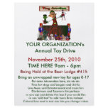 Annual Toy Drive Flier with cute elf  toy auction flyers