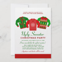 Annual Ugly Sweater Christmas Party Personalized Announcement