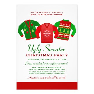 Annual Ugly Sweater Christmas Party Personalized Announcement