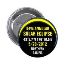 Annular Solar Eclipse 5/20/2012 Pinback Buttons