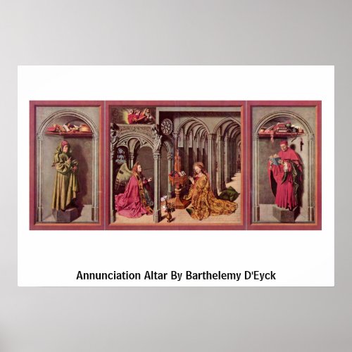 Annunciation Altar By Barthelemy D'Eyck Posters