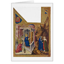 Annunciation And Visitatio By Melchior Broederlam Greeting Cards