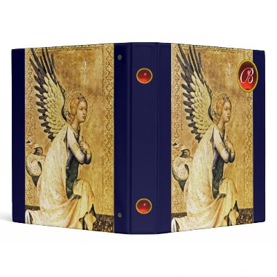 ANNUNCIATION ANGEL MONOGRAM, Red Ruby 3 Ring Binder by bulgan_lumini
