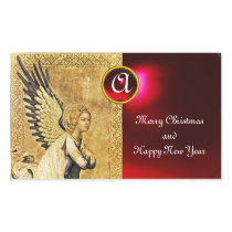 ANNUNCIATION ANGEL MONOGRAM, Red Ruby Rectangle Sticker