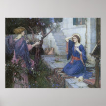 Annunciation by JW Waterhouse, Victorian Religious Posters