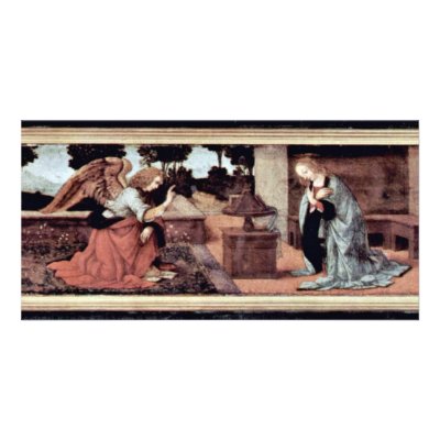 Annunciation By Lorenzo Di Credi O Leonardo Da Vin Customized Photo Card by Artcollection