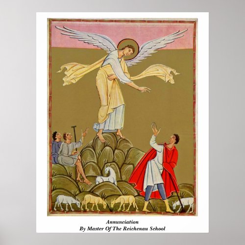 Annunciation By Master Of The Reichenau School Poster
