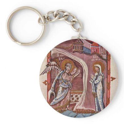 Annunciation By Meister Des Hitda-Evangeliars (Bes Keychain by Artcollection