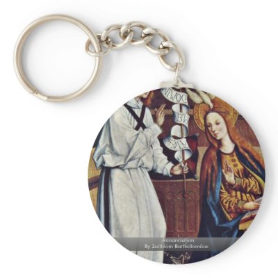 Annunciation By Zeitblom Bartholomäus Keychains by Artcollection