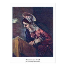 Annunciation Detail By Jacopo Tintoretto Postcard
