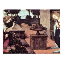 Annunciation Detail By Leonardo Da Vinci Personalized Invitation