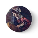 Annunciation Detail By Tintoretto Jacopo (Best Qua Pinback Button