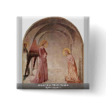 Annunciation With St. Dominic By Fra Angelico Button