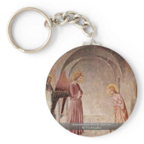 Annunciation With St. Dominic By Fra Angelico Keychain