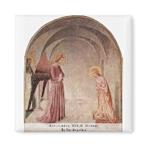 Annunciation With St. Dominic By Fra Angelico Refrigerator Magnets