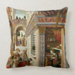 Annunciation With St. Emidius, 1486 Throw Pillows