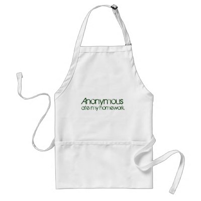 Anonymous Ate My Homework! Aprons by willowdewisp