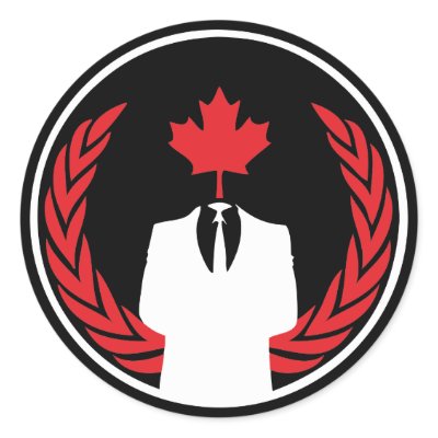 Anonymous Canada Black Sticker by alpha88