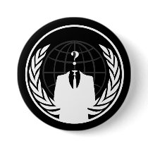 Anonymous International Black Button