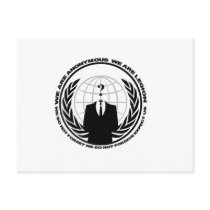 Anonymous logo w/motto post cards
