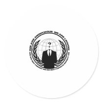 Anonymous logo w/motto round stickers