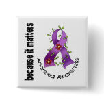Anorexia Flower Ribbon 3 Pinback Button