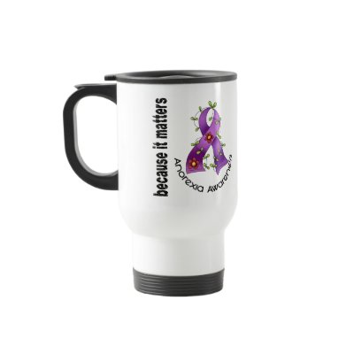 Anorexia Flower Ribbon 3 Coffee Mug by awarenessgifts